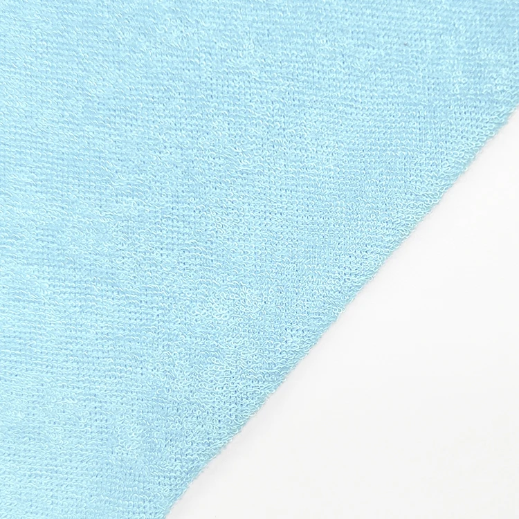 Eco Friendly Solid Fabric Bamboo Polyester Material Terry Toweling Fabric for Babies Clothing manufacture