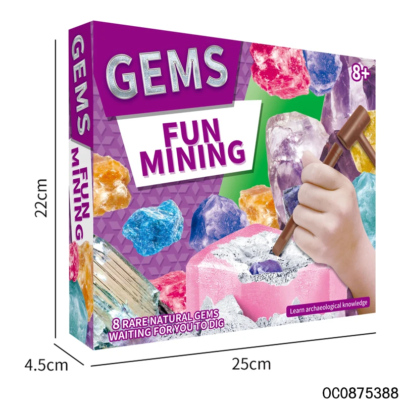 Educational discovery tools dig learning toys gemstone jewelry excavation kit for kids