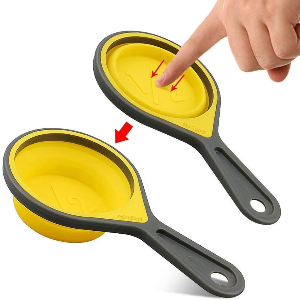 8-Piece Foldable Silicone Measuring Spoon and Cup Set Colorful Kitchen Baking Tools for Baking manufacture