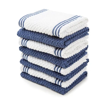 cheap 100% cotton kitchen towels 8 piece sets 12 inchx12 inch dish towel suitable for home