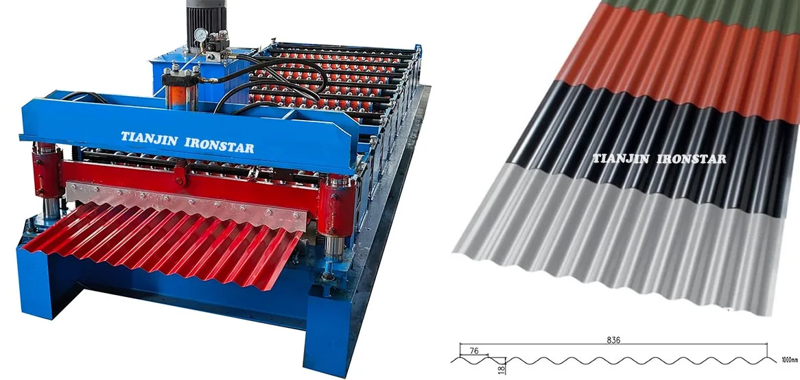 double layer roof panel forming machine