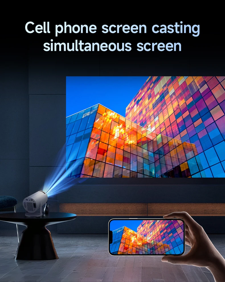 Transpeed 4K Wifi6 HY300 Pro Projecteur Android 11 150 ANSI Lumens Double WIFI BT5.0 720P Home Cinéma Projecteur Portable Extérieur