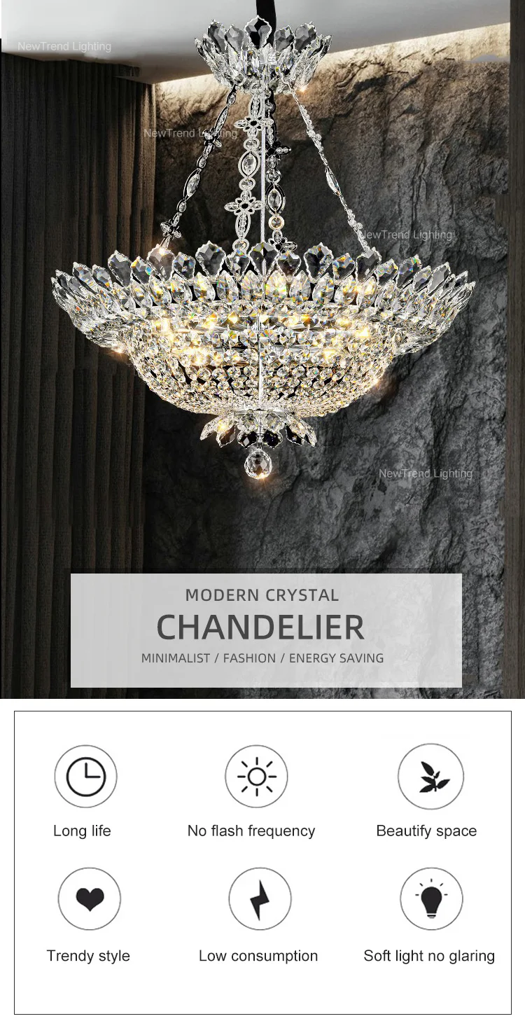 cpl 284 luxury design indoor decoration hotel lobby hall villa crystal led chandelier light-0