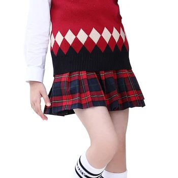 Verified Supplier OEM Girls Clothing Fashion and Sweet Super Soft Plaid Tartan School Girl Pleated Skirt