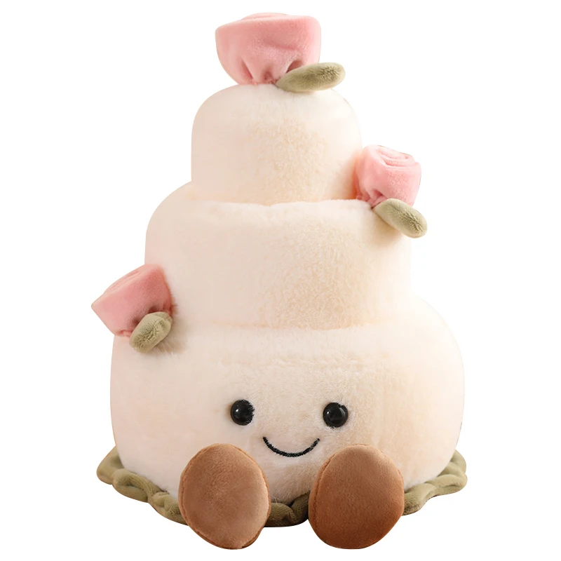 Wholesale Plush Valentine's Day Ring Toys And Stuffed Cute Cake with flowers Doll for Gift