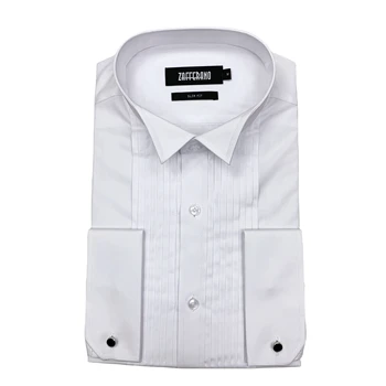 OEM ODM Cotton White Pleated Tuxedo Shirts Man Shirts Wedding dress shirts