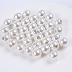 Pearl Loose Round Pearls Original White Circle Round Pearl Shell Hole Drilled Pearl Loose Beads