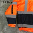 With Hood Hi Vis Reflective Safety Traffic Jacket With Attached Hood