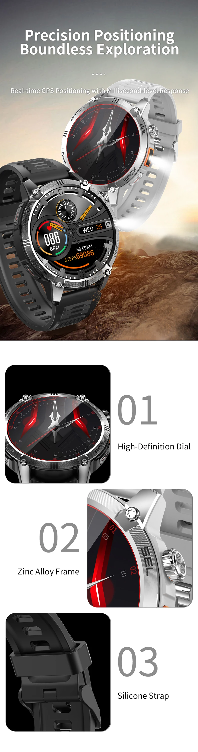 product outdoor sports g304 smart watch for men with 800mah battery compass altitude barometric 3atm waterproof gps smartwatch 2025 new-1