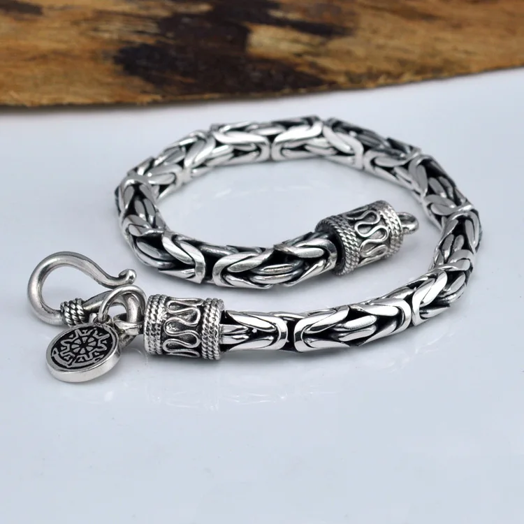 Real Pure 925 Sterling Silver Bracelet Men Link Chain Peace Lines Corsair Best Gifts Vintage Punk Thai Silver Armband Man - Buy 925 Sterling Silver Bracelet Men,Jewelry Bracelet,Engraved Bracelet Product on Alibaba.com