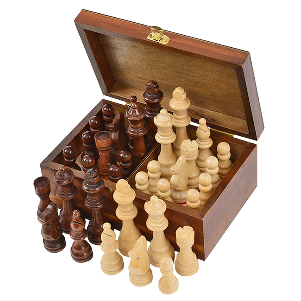 3.9" King 6 Tournament Chess Pieces in Wooden Box Staunton No 