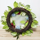Flower New Arrivals Amazon Hot Sell 22'' Snow Ball Wreath For Front Door Wedding Flower Artificial Flower Wreath