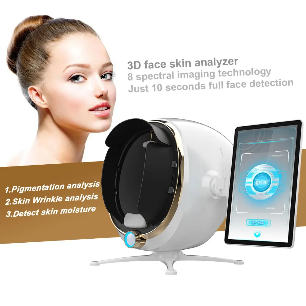 Professional Skin Analysis Machine AI 3D Facial Skin Scanner for Sale 5 Upgrade your consultation accuracy with our AI Skin Analysis Machine. Featuring 3D imaging, multi-spectrum detection, and intelligent reports for dermatology clinics, med spas, and aesthetic centers. Professional Skin Analysis Machine AI 3D Facial Skin Scanner for Sale