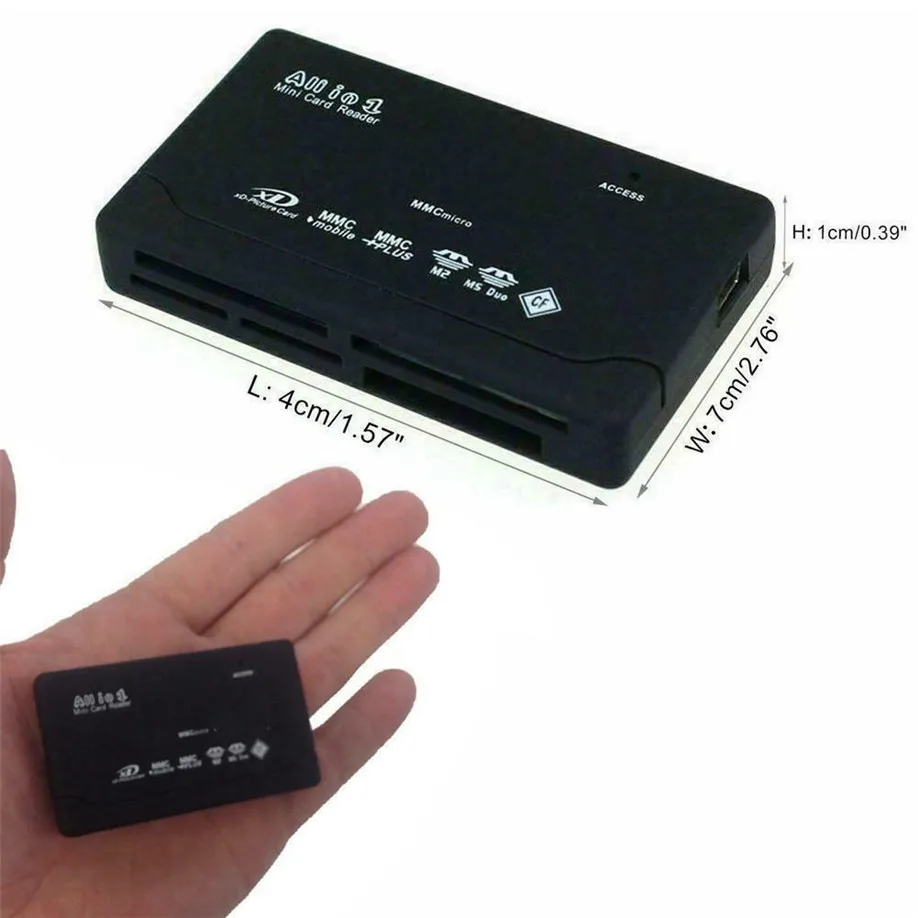 All in 1 One 26 in 1 USB 2.0 External Memory Card Reader High-Speed Adapter Cipher Box Style for PC Laptop Computer Table