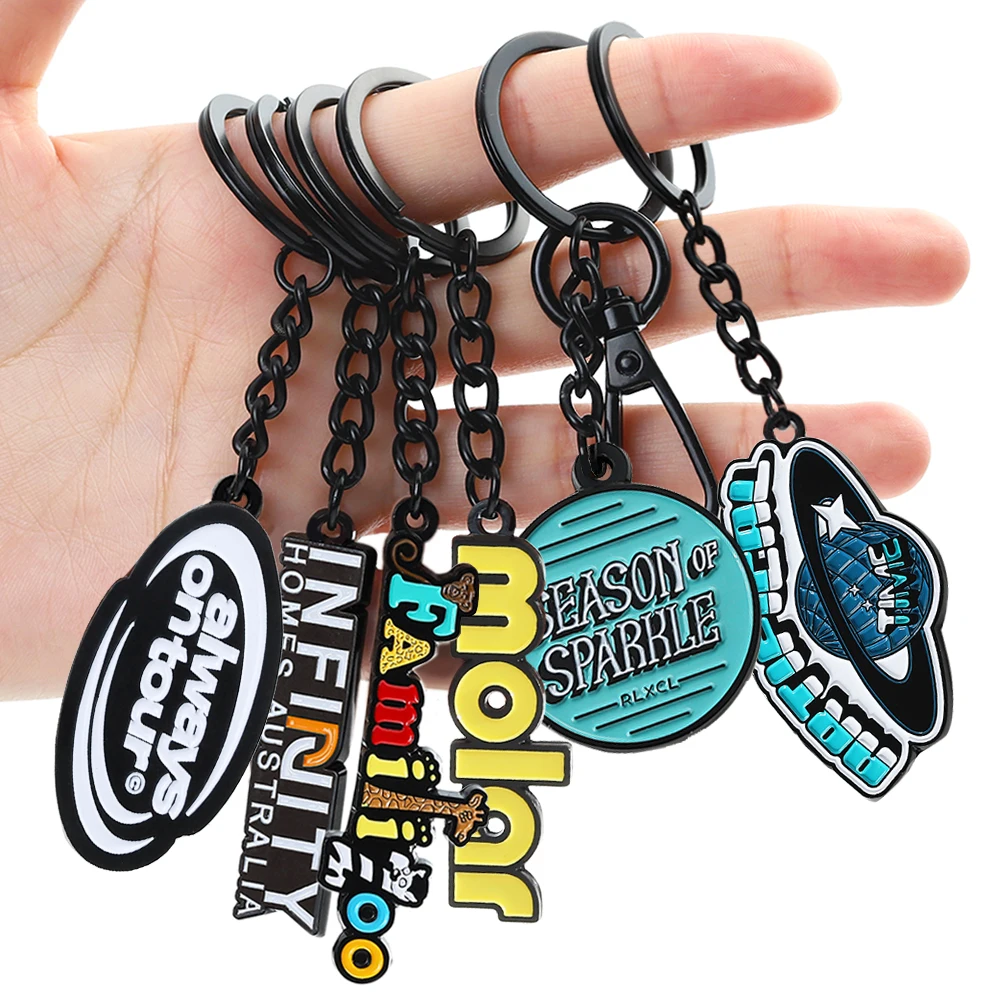 キーチェン 中国 サプライヤー 卸売 オーダーメイド 形 記念品 オーダーメイド エナメル 丸形 メタル キーチェン 5