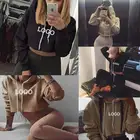 Hoodies Hoodies Quality Hoodie Womens OEM Logo Latest Design Lady Pullover Hoodies Women Long Sleeve Crop Top