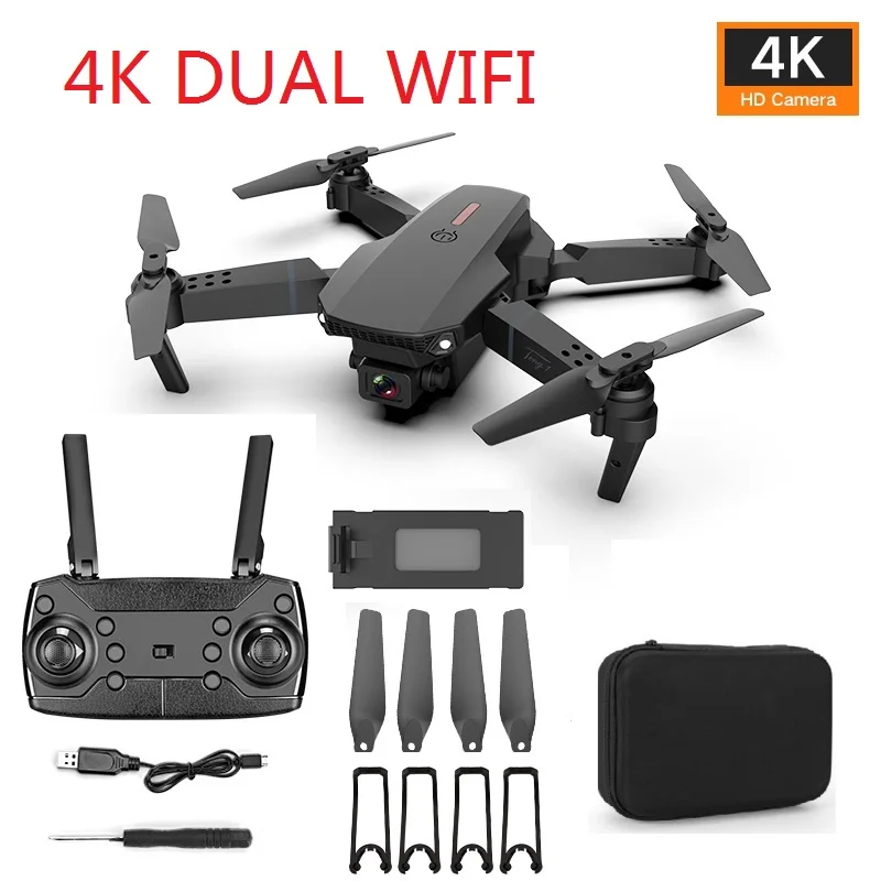 E88 Pro Drone 4k Hd Dual Camera Fpv 15 Minutes Flying Battery Long