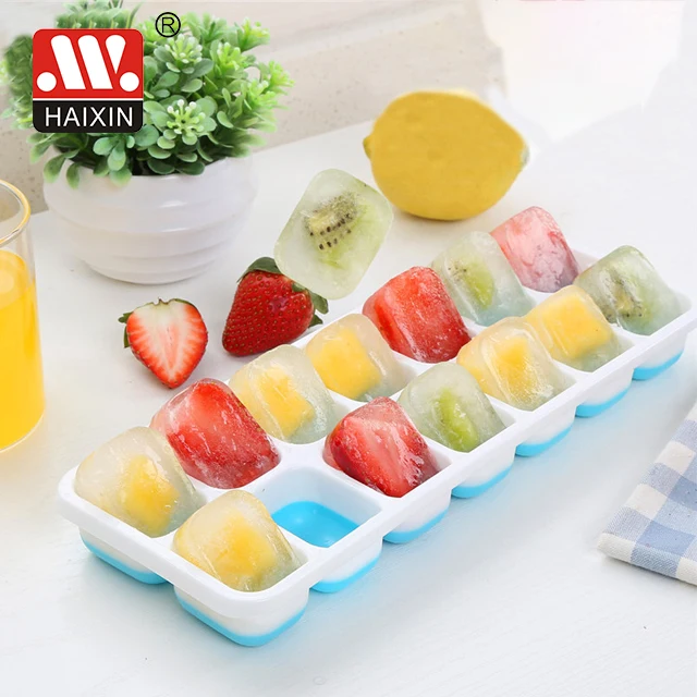 Haixing Chinese Manufacturer 14 grids fancy ice cube tray PP TPE BPA free  ice cream tray