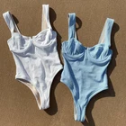 Sex Women Women 2021 Sex Bathing Suits White 1 Piece Crinkle Bikini Women Swimwear
