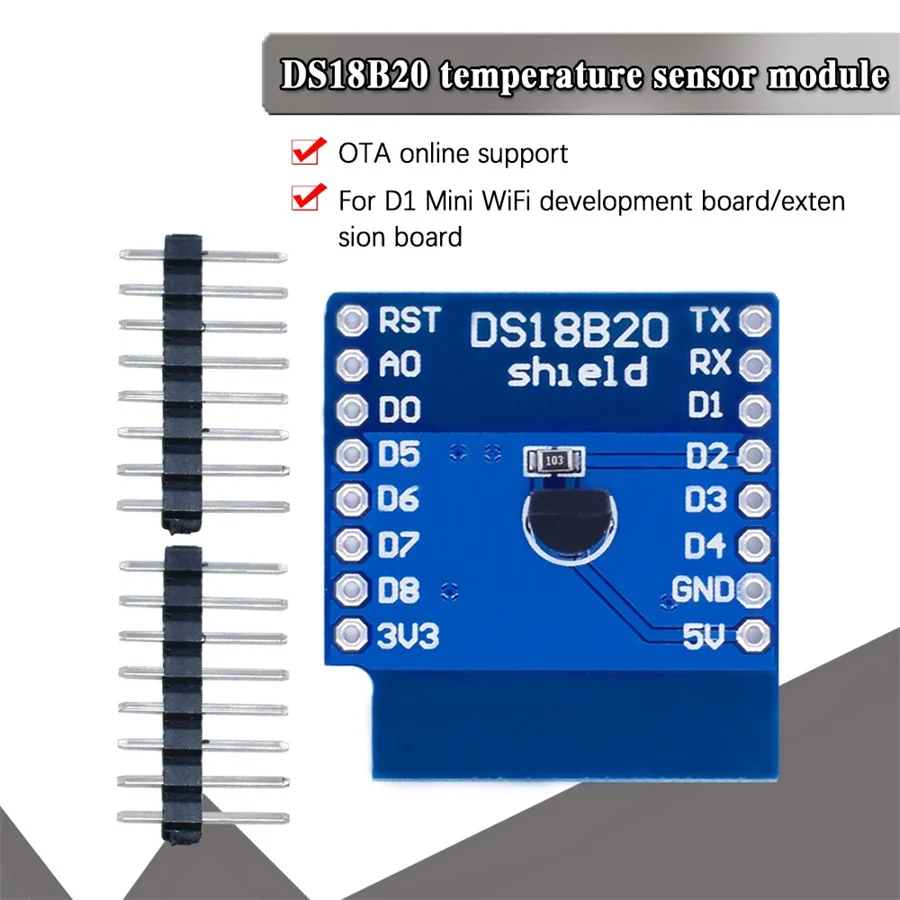 Ds18b20 Module For D1 Mini Ds18b20 Temperature Measurement Sensor