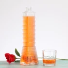 Glass 600ml Tower Shape Clear Glass Liquor Bottle Whisky/Vodka Glass Bottle