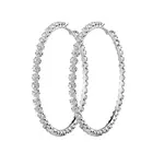 Gold Plated Hoop Earrings Hoop Plated Earring New Trendy Style Big Large Gold Plated Crystal Diamond Hoop Earrings