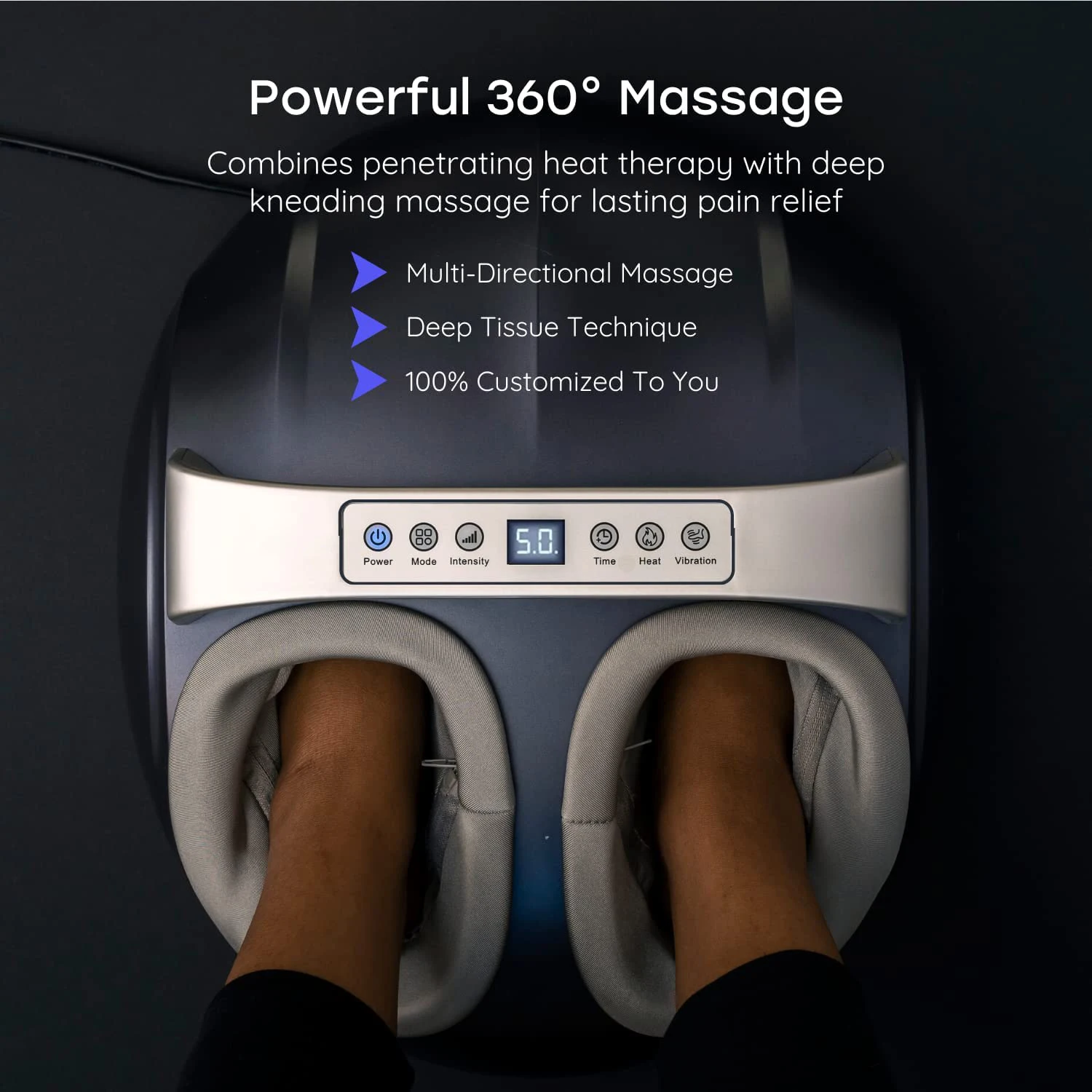 Wireless Foot Massager Machine Deep Tissue Massage Heat Vibration