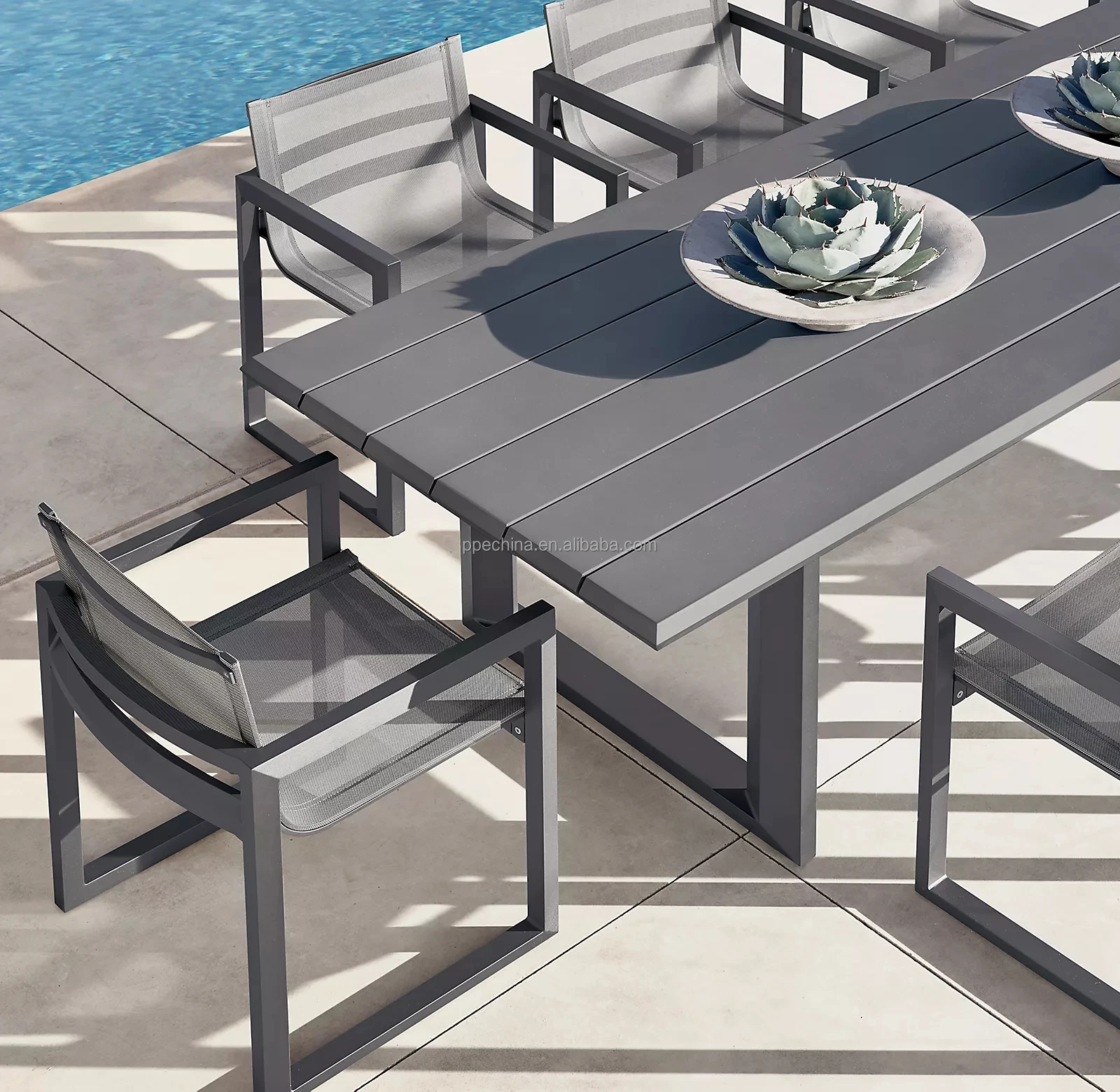 Aluminum casting outdoor garden furniture luxury patio dinning table set