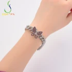Bracelet 2021 New Hip Hop Butterfly Rhodium Plated Multi-Color Cuban Chain Bracelet For Unisex Shiny Link Jewelry