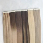 Hair Extension Salon Quality Russian Virgin Double Drawn Remy Cuitlce Ash Blonde Balayage Ombre Tape In Human Hair Extension