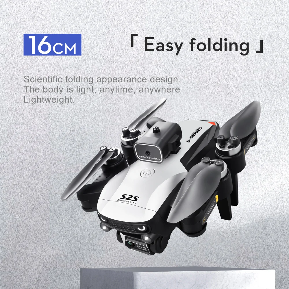 2023 New S2S Mini Drone 2.4G RC Brushless Motor Obstacle Avoidance RC Helicopter Professional Foldable Quadcopter Toy Gift