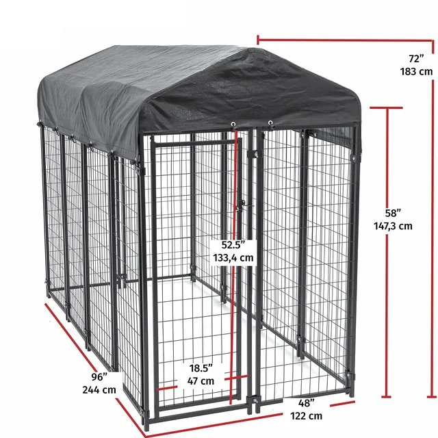 large galvanized outdoor dog kennel metal dog run cage pet playpen