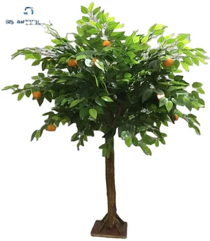 Factory Cheap Height 1.3 m Width 1 m Artificial Orange Lemon Mango Fruit Plastic Tree for Table Centerpiece