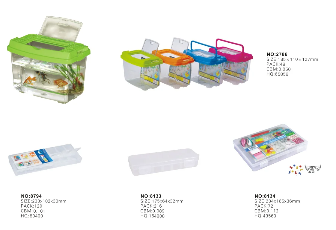 Haixing best selling potable take away pet storage box fish tank ornaments plastic fish tank