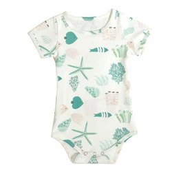 New Arrival Nice Price New Born Baby Clothes Short Sleeve Crew Neck Breathable Organic Cotton Baby Bodysuit