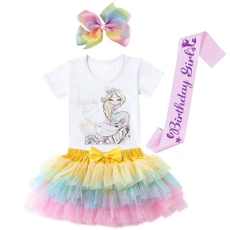 Factory customized newborn baby girls birthday dress tutu sets girl's tutu clothes outfits princess summer dresses