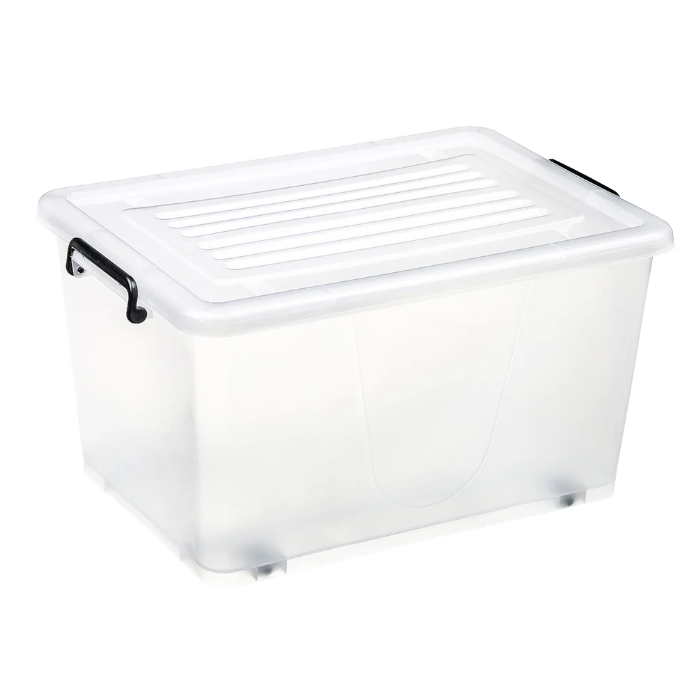 Eco-Friendly PP material Transparent 49L Plastic Storage Box for home daily storage