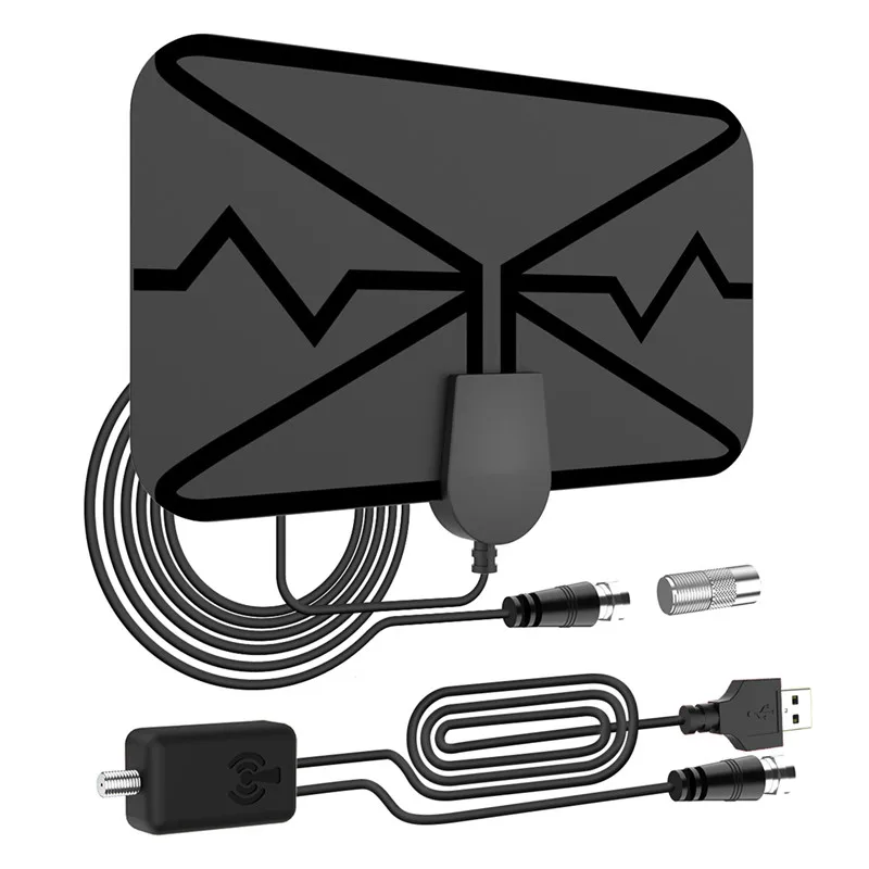 TV Digital Antenna HDTV Indoor DVB-T Amplified Antennas Arial Freeview for Local Channels Black 