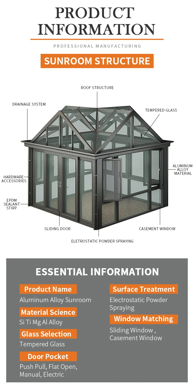 Luxury Modern Prefabricated Custom Winter Garden Aluminum Prefab Glass