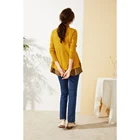 Sweater Stock High Quality Yellow Knitwear Pullover Sweater For Women Knitted Winter Sweaters