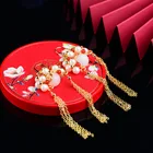 14k Earrings Natural Handmade 14k Knife Horse Dan Earrings Natural Pearl Peking Opera Facial Chinese Wind Earrings