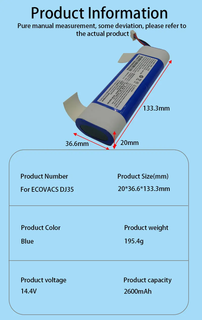 dj35 dj36 vacumn cleaner battery for ecovacs sweep