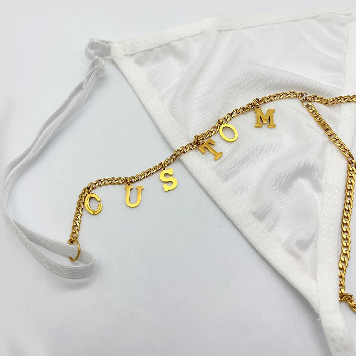 Newest Design Custom Initial Letter Waist Chains Women Sexy Cuban Chain