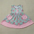 Kids Boutique Dresses Kids 2021 New Design Pocket Dress Kids Flower Print Custom Girls Baby Summer Dress Boutique Remake