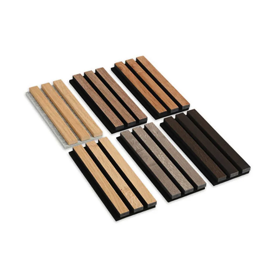 Good Quality Absorbable Noise Sound Proof Padding Wall Office Partition Wooden Slat Black Acoustic Panel