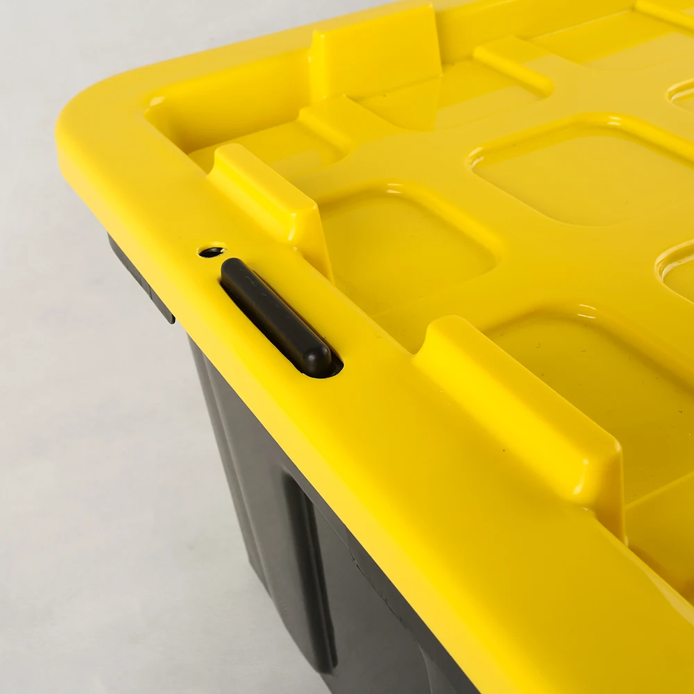 100L Yellow Cover Black Base Large Heavy Duty Plastic Storage Box