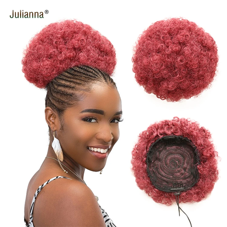 Julianna Hair Afro Puff Fluffy Drawstring Ponytail Chignon Girls Colorful  High Quality Hair Bun Puffs Kinky Ponytail Afro Puff - Buy Julianna Hair  Afro Puff Fluffy Drawstring Ponytail Chignon Girls Colorful High