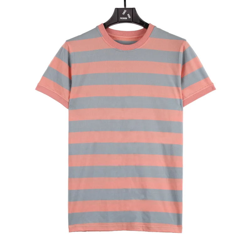 Soft Cotton T Shirts Men Stripe T Shirt 