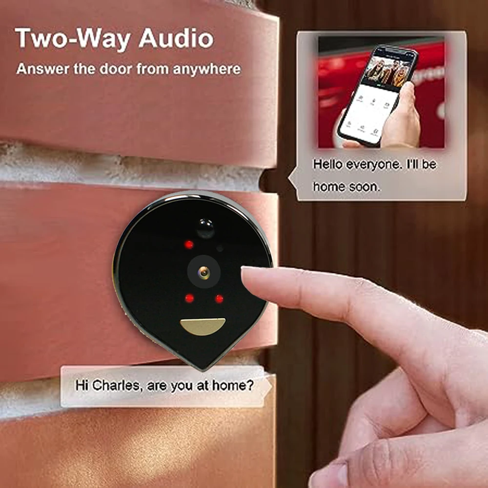 Tuya Smart 2MP WIFI Peephole Eyecat Camera Video Doorbell PIR Detection 4.3 ich LCD Screen Video Doorbell with Monitorl