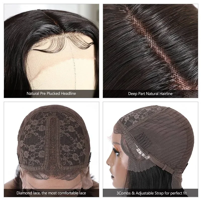 Wholesale Glueless Peruvian Bob Wigs,Bone Straight Human Hair Wig T Part,10-14 Inch Straight T-part Bob Wig